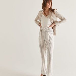 Linen-Blend Wide Leg Pants